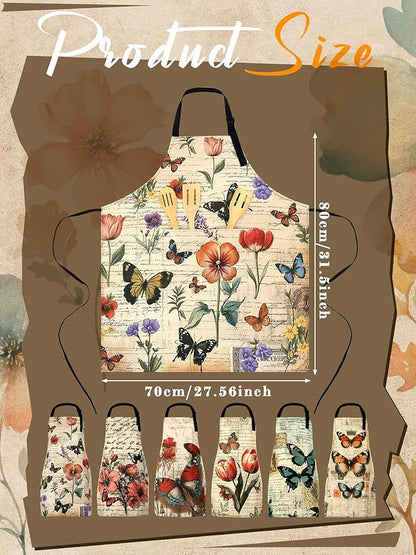 Bencailor 6 Pcs Spring Kitchen Aprons