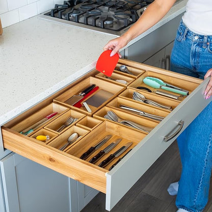 Grow Forward Bamboo Drawer Organizer Boxes