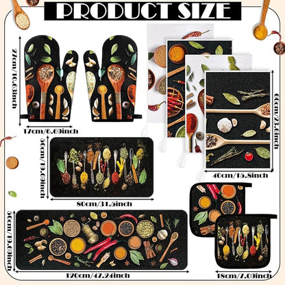 Fourluoo 10 Pcs Farmhouse Kitchen Decor and Accessories Set 4 Kitchen Towels 2