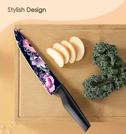 Astercook Knife Set, 12-Piece Flower Kitchen Knives Sets