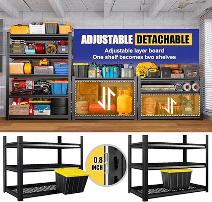 Garage Shelving-3000 lbs 5 Tier Storage Shelves, Adjustable Heavy Duty Metal
