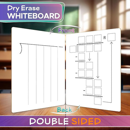 SCRIBBLEDO Dry Erase Division White Board 9x12Inch Small Division Chart Durable Portable Double Sided Math Manipulatives Practice Whiteboard for Kids Students Classroom and Home Long Division Lapboard