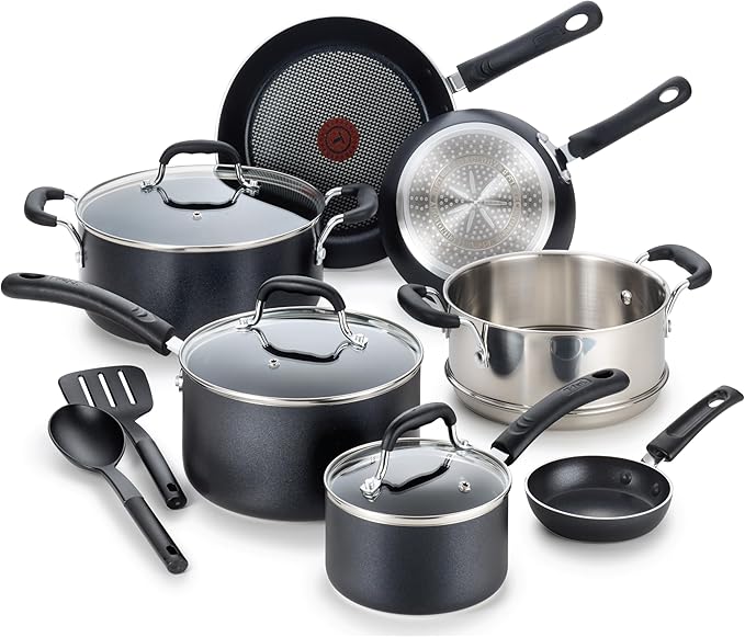 T-fal Experience Nonstick Cookware Set 12 Piece, Oven Broiler Safe 350F