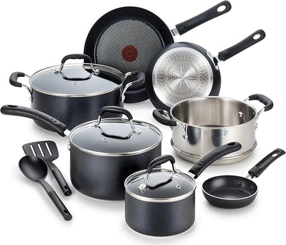 T-fal Experience Nonstick Cookware Set 12 Piece, Oven Broiler Safe 350F