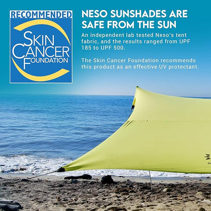Neso Gigante - Portable Beach Tent - Ideal to Enjoy with Family and Friends - UPF 50+, Water-Resistant, and Lightweight - Lemon, 11' x 11'