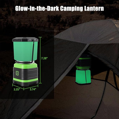 Lichamp LED Camping Lantern, Battery Powered LED Lights Camping Essentials, Portable Lanterns Flishlights for Emergency, Hurricanes, Outdoor Hiking, Power Outages, Survival Gear and Home Use, 2 Pack