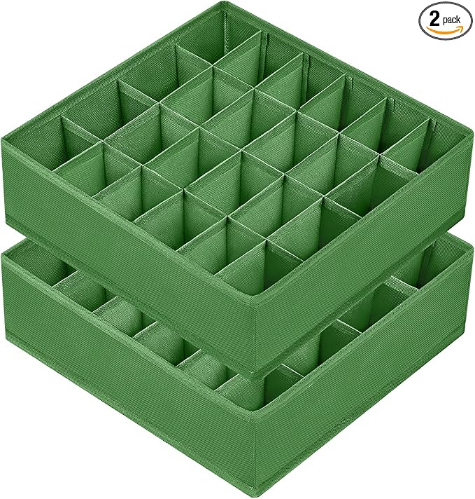 Joyoldelf Sock Drawer Organizer Divider 2 Packs Underwear Organizer, 24 Cell