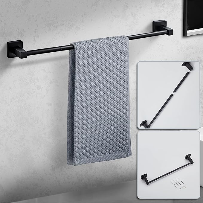 Matte Black Bathroom Hardware Set 4 Pieces, Bathroom Accessories Set Stainless