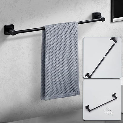 Matte Black Bathroom Hardware Set 4 Pieces, Bathroom Accessories Set Stainless