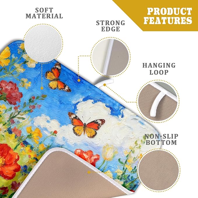 Cute Floral Dish Drying Mat Small