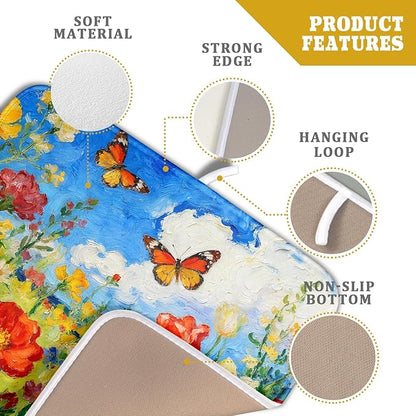 Cute Floral Dish Drying Mat Small
