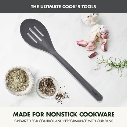 GreenPan Silicone Slotted Spoon, Cooking Kitchen Utensil, Mixing Stirring