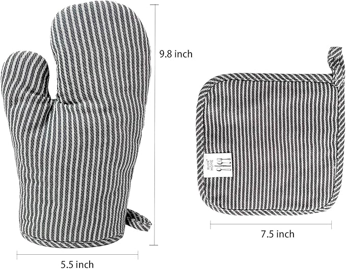 4Pcs Oven Mitts and Pot Holders, Heat Resistant Oven Mitts Set