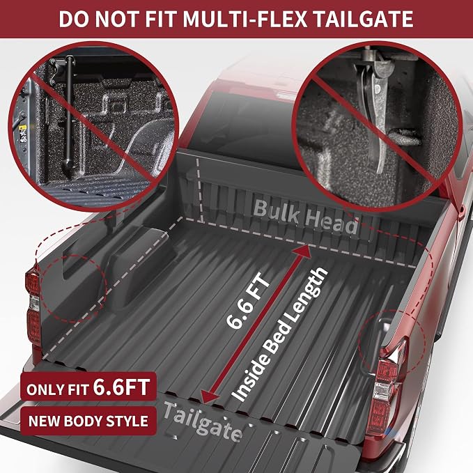OEDRO Soft Quad Fold Truck Bed Tonneau Cover Compatible with 2019-2026 Chevy Silverado 1500 / GMC Sierra 1500, Fleetside 6.6 Ft Bed Without Multi-Flex Tailgate(Not for Legacy/Limited/2500 3500hd)