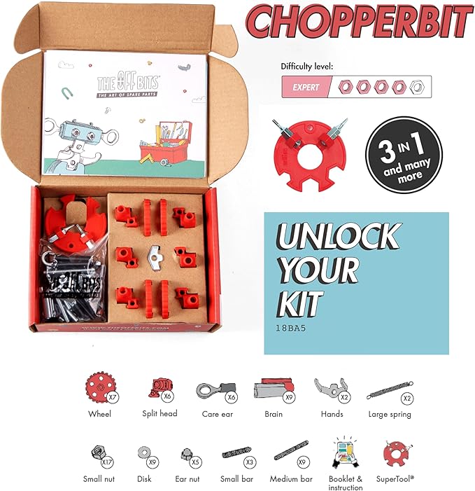 The OFFBITS Stem Building Toys, ChopperBit Educational Robot, Build Your Own Robot for Kids 8+ Years, Stem Toys Engineering Kit, Motorcycle Vehicle Construction Kit Gift Ideas Boys & Girls