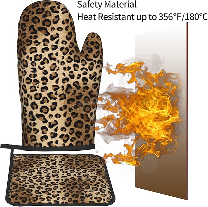 Leopard Print Oven Mitts
