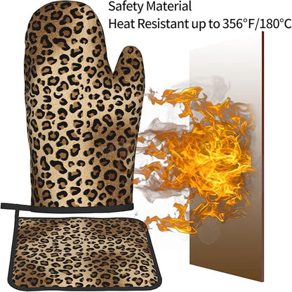 Leopard Print Oven Mitts