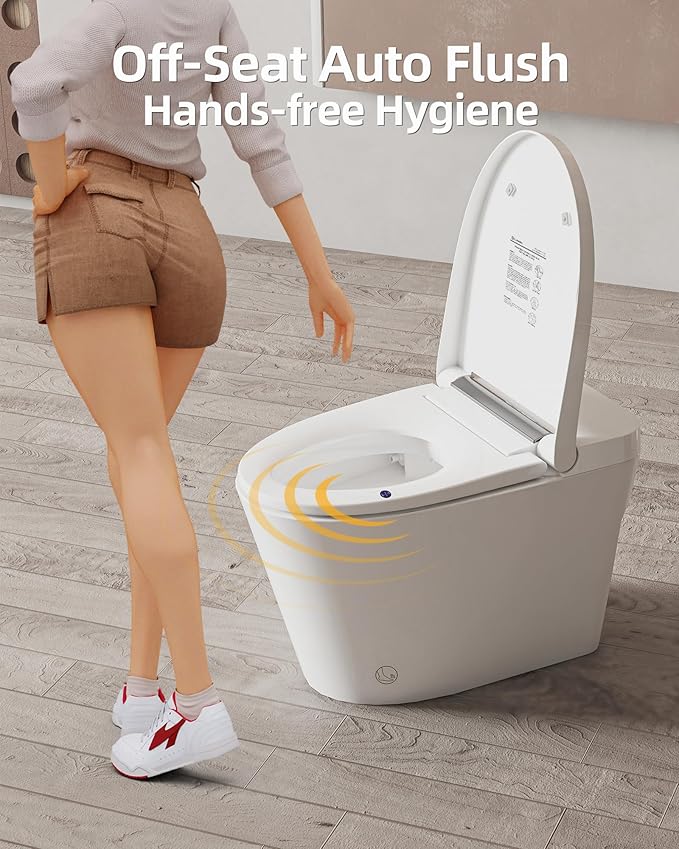 Luoware Smart Toilet Lite without Bidet, One Piece Elongated Modern Toilet