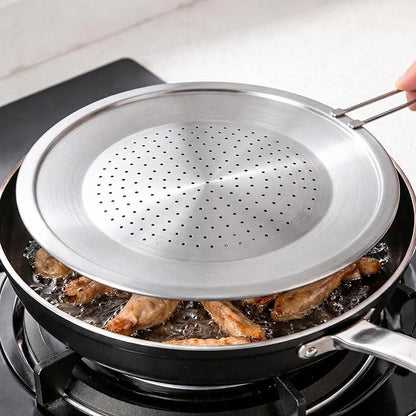 Stainless Steel Splatter Screen Lid, Oil Splash Guard