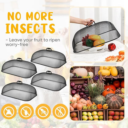 Hicarer 4 Pcs Metal Mesh Screen Food Cover