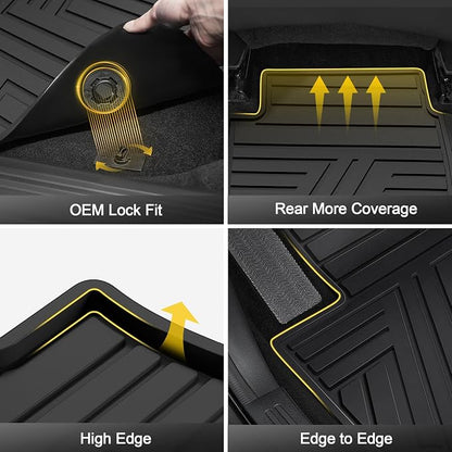 TTX LIGHTING Floor Mats Compatible with Subaru Crosstrek 2016-2017/Impreza 2012-2016/WRX 2015-2021, Custom Fit All Weather 1st & 2nd Row Floor Liners, Black