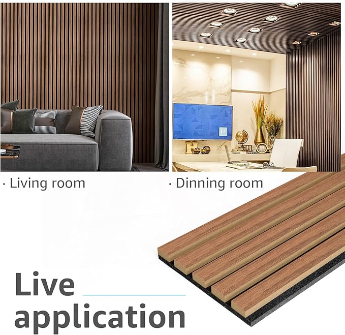 Art3d 4pcs-107 x 8in Slat Acoustic Panel