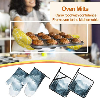 Winter Forest Oven Mitts and Heat Resistant Pads
