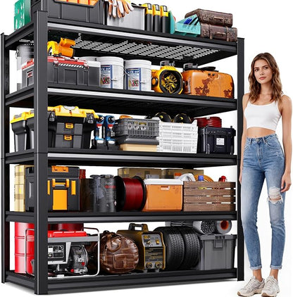 Garage Shelving-3000 lbs 5 Tier Storage Shelves, Adjustable Heavy Duty Metal