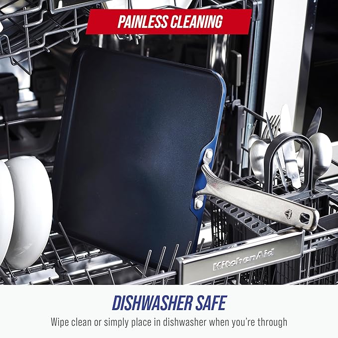 Blue Diamond 11" Nonstick Square Griddle Pan, Non Toxic PFAS-Free Diamond