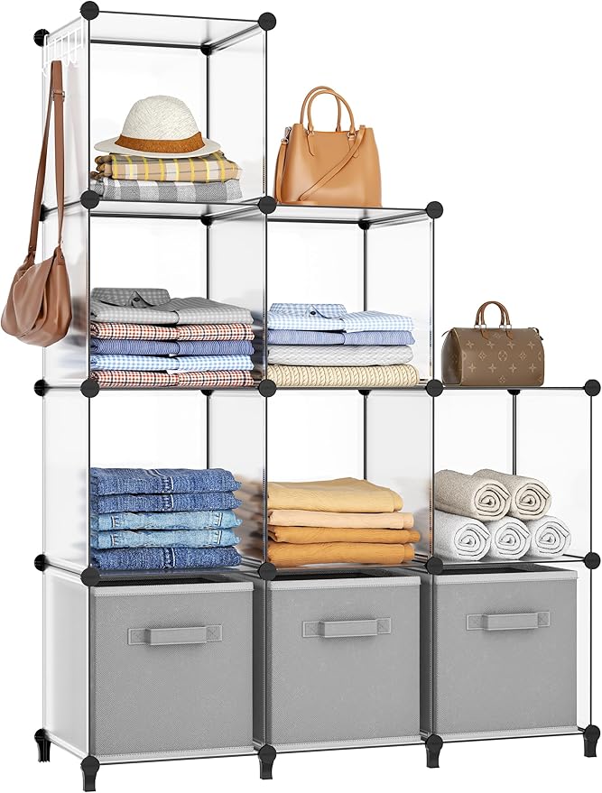 HOMIDEC Closet Organizers and Storage, 9 Cube Storage Organizer, Portable