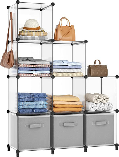 HOMIDEC Closet Organizers and Storage, 9 Cube Storage Organizer, Portable