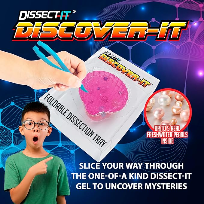 Discover-It Dissection Kit for Kids, Real Freshwater Pearl Science Lab Kit for Oysters, Science Toys for Kids Ages 5 and Above