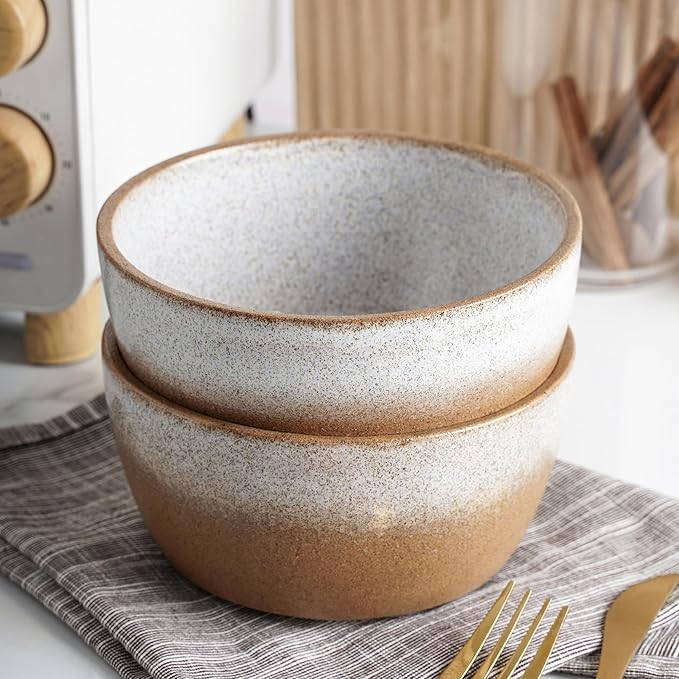 Stone Lain Vince Rustic Stoneware Reactive Glaze Dinnerware Set, Service for 4, Brown, 16 Piece