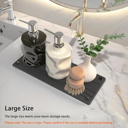 Quick Dry Sink Caddy Kitchen Sink Organizer, Water Absorbing Stone Tray