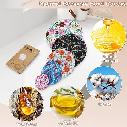 5-Size Reusable Beeswax Bowl Covers