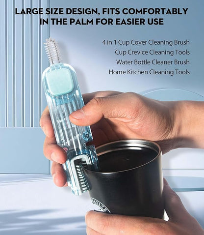 VIDONIO 4 in 1 Cup Lid Gap Cleaning Brush, Mutipurpose Tiny Silicone Cup Holder