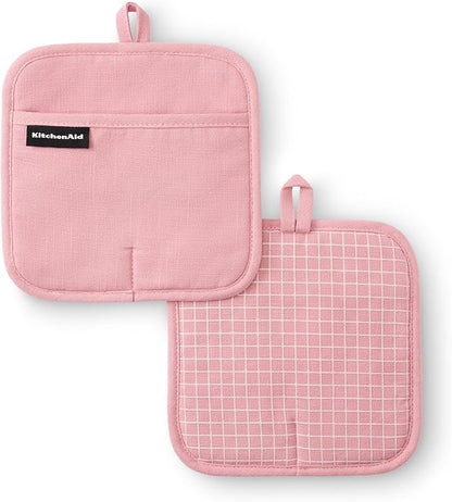 KITCHENAID Gourmet Series Gridlines Pot Holders 2-Pack Set, Heat Resistant up