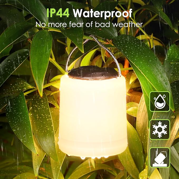 LED Camping Lantern, Rechargeable Camping Light, 4 Modes Outdoor Flashlights Lanterns with 1000LM, Water Resistant Portable Emergency Camp Light for Hurricane Hiking Survival Kits - Black