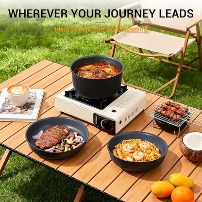 Ammeloo 18-Piece Ceramic Pots and Pans Set Non Stick, Non Toxic Cookware Set