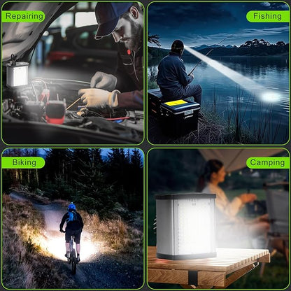 30W High Lumens LED Headlamp Rechargeable,15000mAh Ultra Bright Waterproof Headlight with Aluminum Alloy Housing and Side Light, Great for Camping, Hiking, Hunting, Fishing, Emergency Use