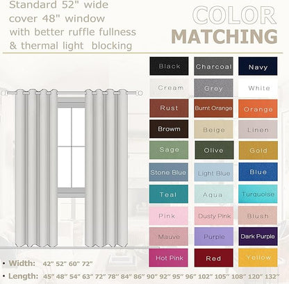 KOUFALL Vintage Curtains Blackout 90 Inch Long