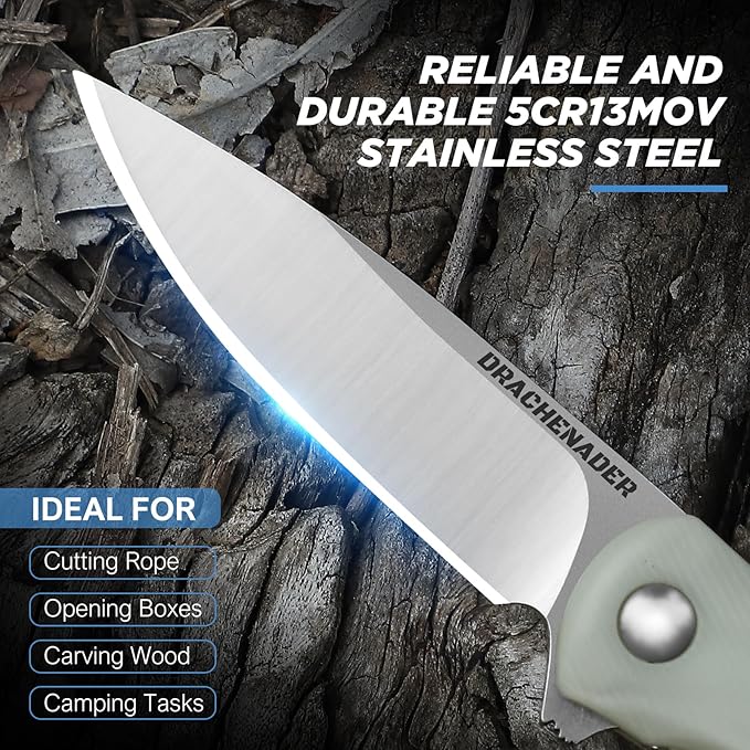 4-24/25" Mini Pocket Knife for Men and Women, Small Folding EDC Knife, 2.04" Silver Sharp Blade, ABS Handle, for Outdoors, Hiking, Camping, (Natural)
