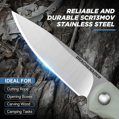 4-24/25" Mini Pocket Knife for Men and Women, Small Folding EDC Knife, 2.04" Silver Sharp Blade, ABS Handle, for Outdoors, Hiking, Camping, (Natural)