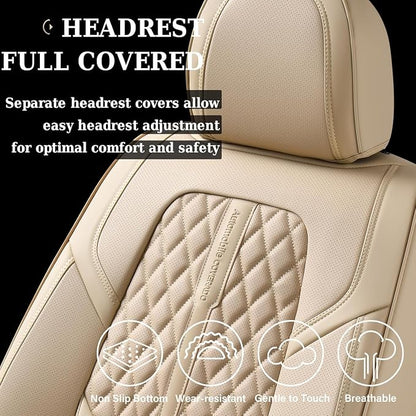 Coverado Car Seat Covers, Car Seat Covers Front Seats, 2-Pack Front Seat Cover, Nappa Leather Waterproof Seat Covers, Car Seat Protectors, Automotive Seat Covers Universal Fit for Most Vehicles