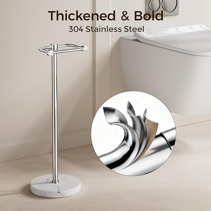 RARXTR Toilet Paper Holder Stand, Bathroom Free Standing Toilet Paper Stand