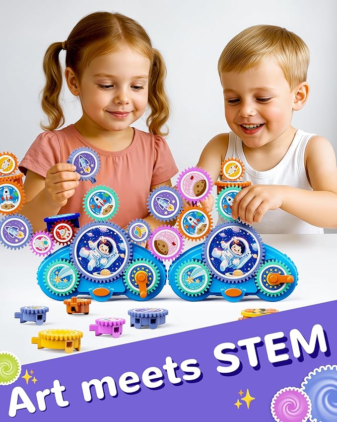 KOKODI Gear Building Toys for Kids, Electric & Manual Construction Set for Kids, Engineering Learning Kit for Ages 3-8 Years Old, Birthday Gifts & Preschool Educational Toys for Boys Girls