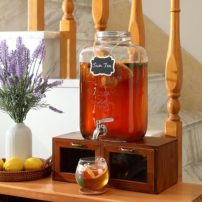 2 Gallon Glass Drink Dispenser