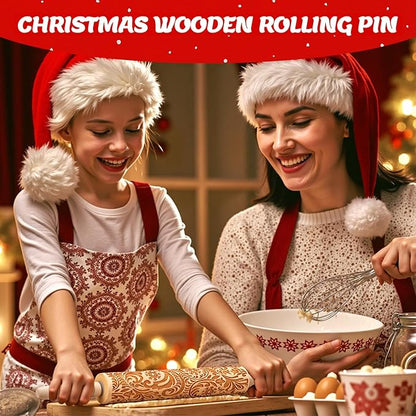 Christmas Gifts Wooden Embossed Rolling Pin