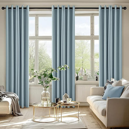 MIULEE Slate Blue Blackout Curtains