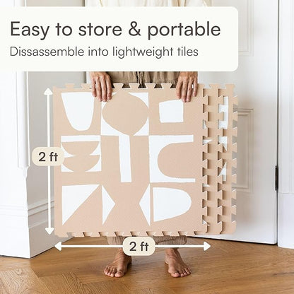Lillefolk Baby Play Mat for Floor – 6x8ft Terracotta | Soft Non Toxic Premium EVA Foam Tiles for Tummy Time, Crawling & Playroom – Waterproof Interlocking Floor Mat for Babies & Toddlers (12 Tiles)